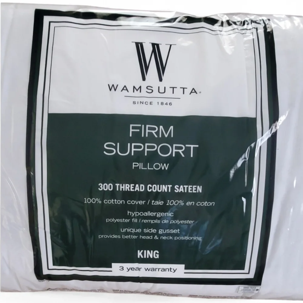 New Authentic Wamsutta Firm Support Pillow - Classic White. King Size.